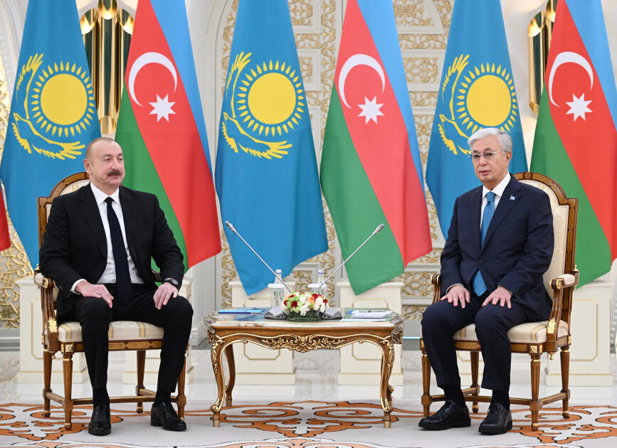 Astanada İlham Əliyevin Tokayev ilə təkbətək görüşü olub  FOTO
