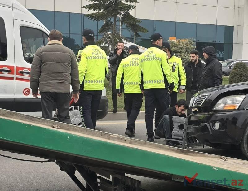 Bakıda "Cip" aşdı  Heydər Əliyev prospektində köməkçi yol bağlandı 