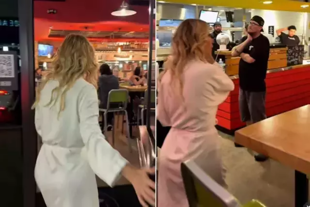 Məşhur müğənni hamam xalatında restorana girdi 