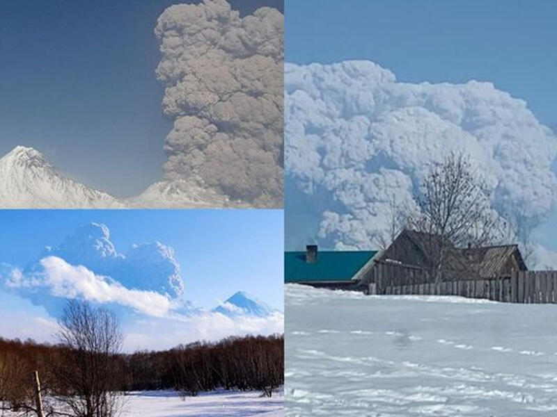 Rusiyada “narıncı” kod verilən vulkan gün ərzində üçüncü dəfə püskürdü 