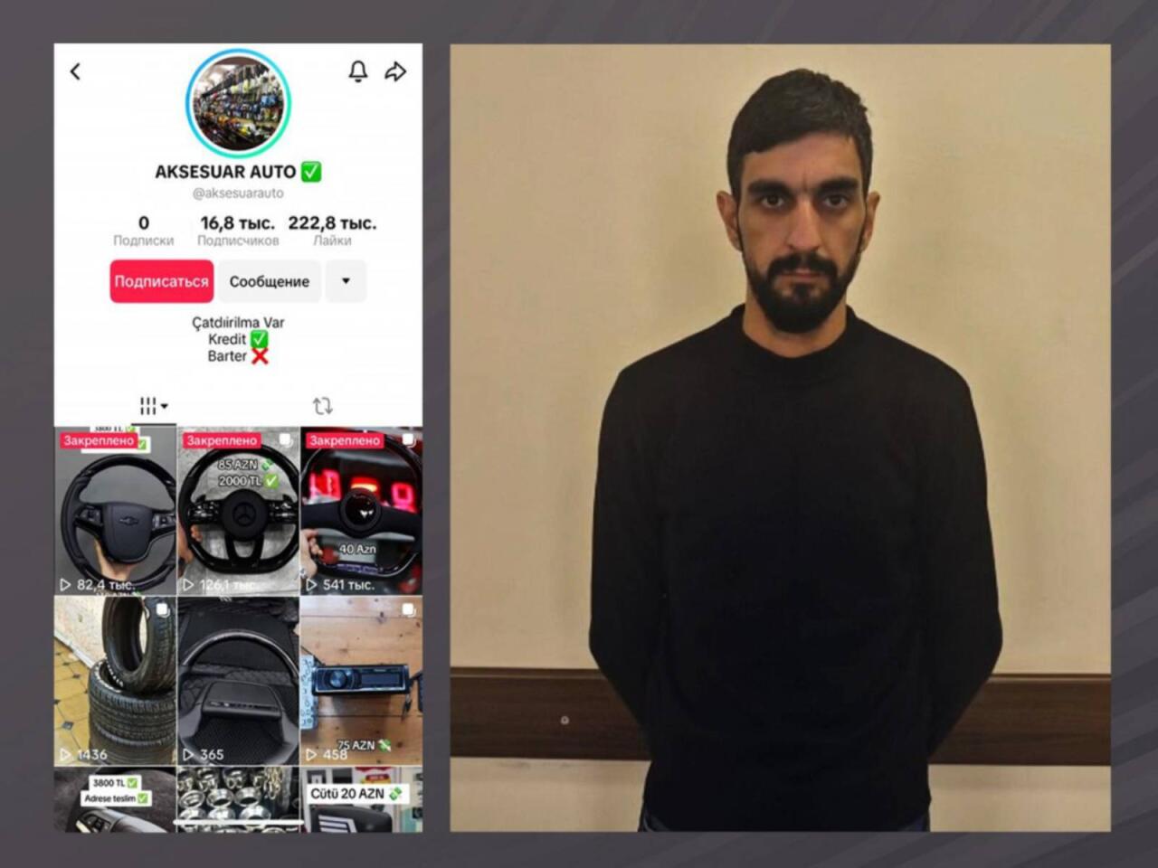 Tiktokda saxta elanlar paylaşan şəxs tutuldu