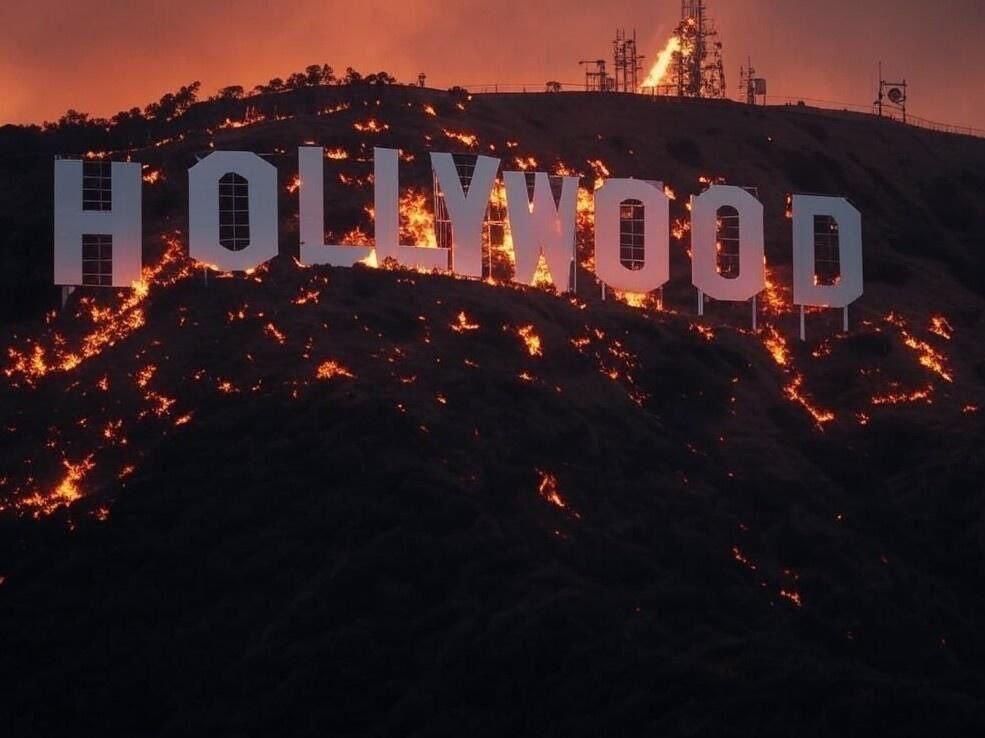 Məşhur "Hollywood" yanır  VİDEO  FOTO