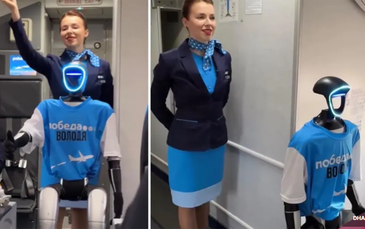 Dünyada ilk robot stüardessa sınaqdan keçirildi
