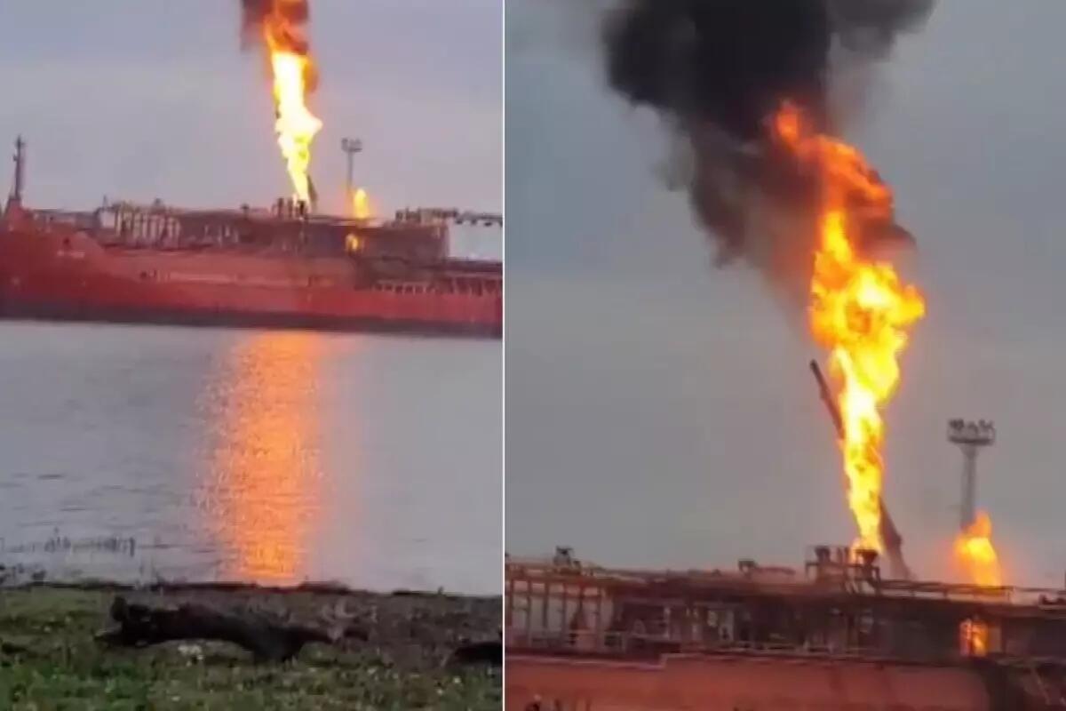 Türk gəmisi dronla vuruldu  16 nəfər təxliyə edildi