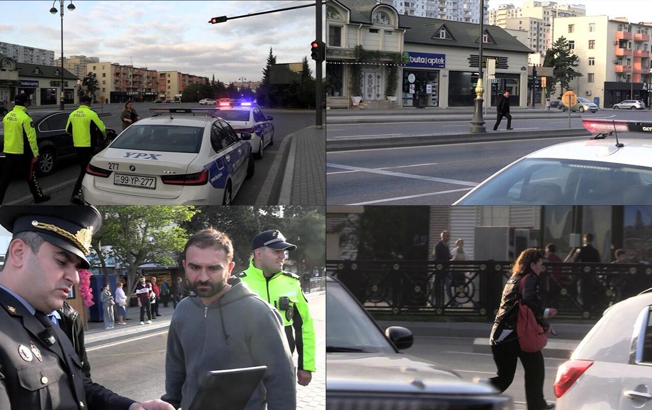 Bakıda piyadalar üçün dərs  Polis ölüm anlarını göstərdi