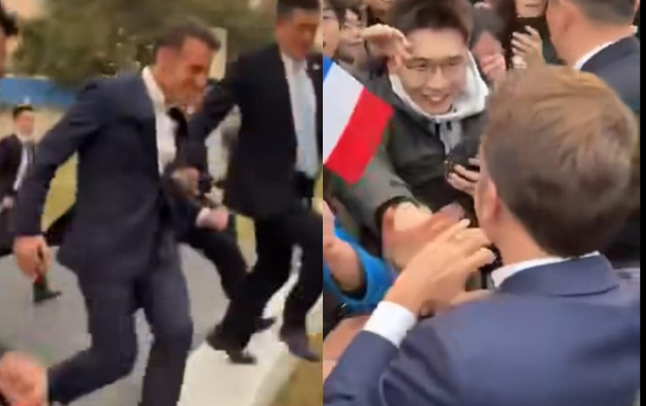 Makron onlarla görüşə qaçaqaça getdi  VİDEO