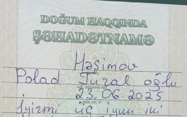 “Bir ölər, min dirilərik”  Polad Həşimovun adaşı dünyaya gəldi 