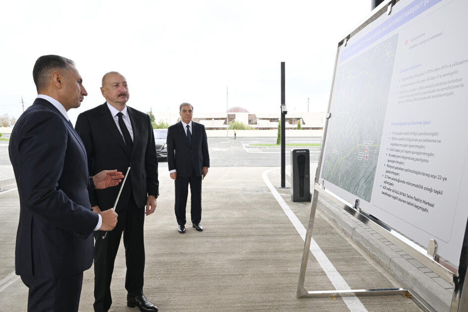 Prezident “BakuBus” MMCnin Gəncə Avtoparkının açılışında iştirak edib  FOTO