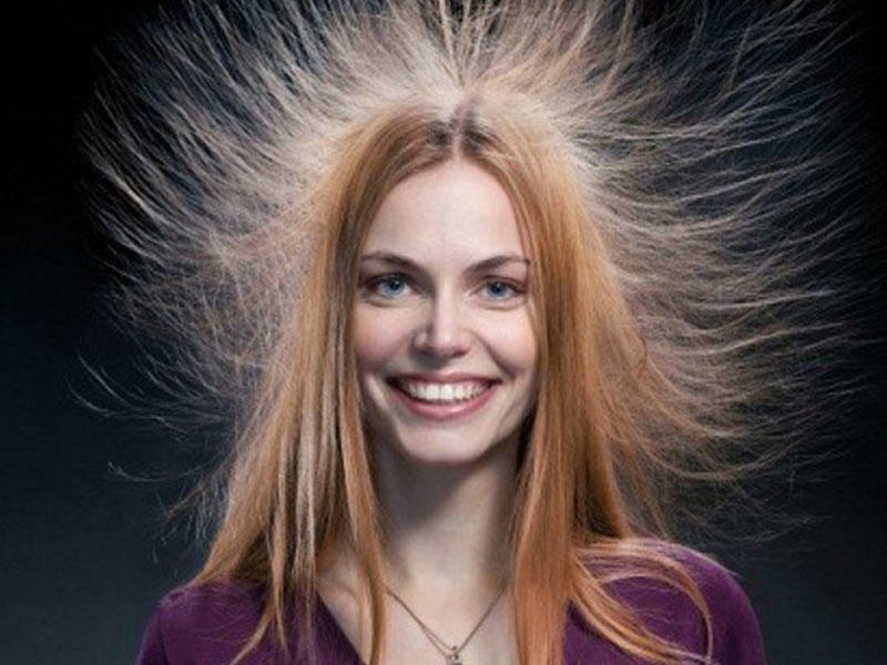 Saçların elektriklənməsi.