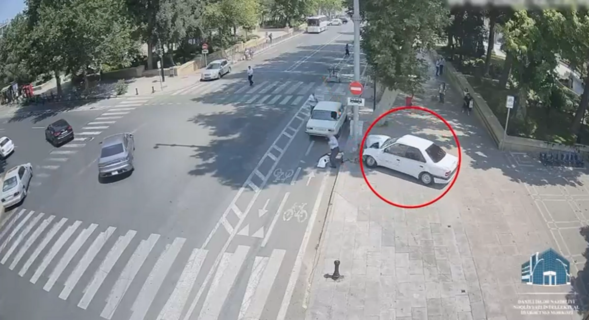 Bakıda piyadalar ölümdən son anda xilas oldular  ANBAAN VİDEO