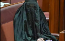 Niqab geyinib senat iclasına gəldi  FOTO