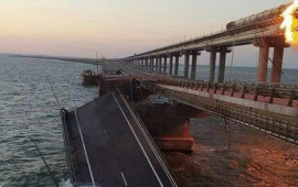 Ukrayna Krım körpüsünü partlatdı 