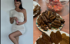 Bella Hədidin dolma bükməsi maraq doğurdu  FOTO