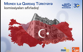 “MONEX” Türkiyəyə komissiyanı sıfırladı!