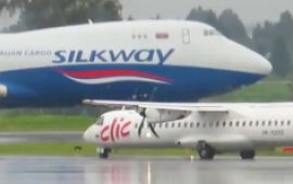 Silk Way West Airlinesa məxsus Boeing 7478F ilk dəfə Kolumbiyaya eniş edib 