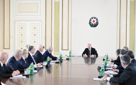 Prezidentin sədrliyi ilə su təchizatı və tullantı sistemlərinin təkmilləşdirilməsi &uuml;zrə D&ouml;vlət Proqramına həsr olunan m&uuml;şavirə ke&ccedil;irilib  FOTO