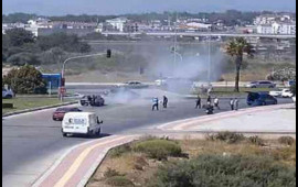 Avtomobil yandı: Sürücü üsyan etdi  VİDEO