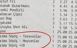 Restoranda s&ouml;y&uuml;şə g&ouml;rə m&uuml;ştərilər 65 manat cərimə olundu 