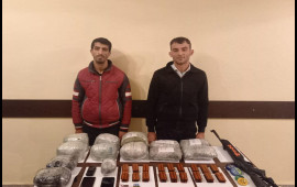 İranla sərhəddə 2 nəfər tutulub, 6 kq narkotik və silah götürülüb 