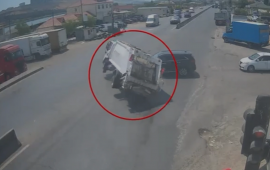 Bakıda qırmızı işığa məhəl qoymayan sürücü ağır qəzaya səbəb oldu  ANBAAN VİDEO