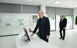 İlham Əliyev Laçın Elektrik Şəbəkəsi Rəqəmsal İdarəetmə Mərkəzinin açılışında iştirak edib  FOTO