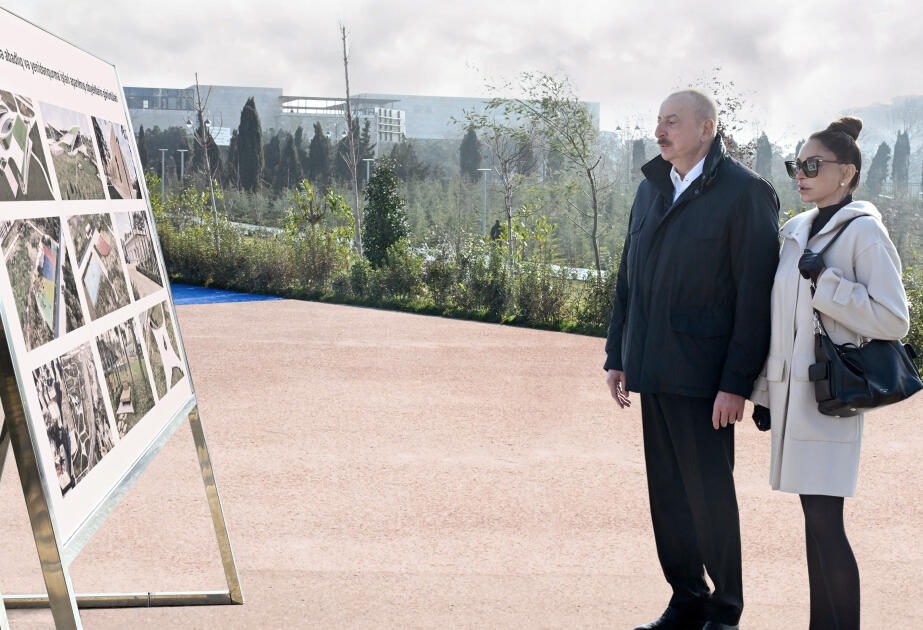 Prezident və Birinci xanım Bakıda yeni parkın açılışında iştirak edib  FOTO