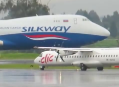 Silk Way West Airlinesa məxsus Boeing 7478F ilk dəfə Kolumbiyaya eniş edib 