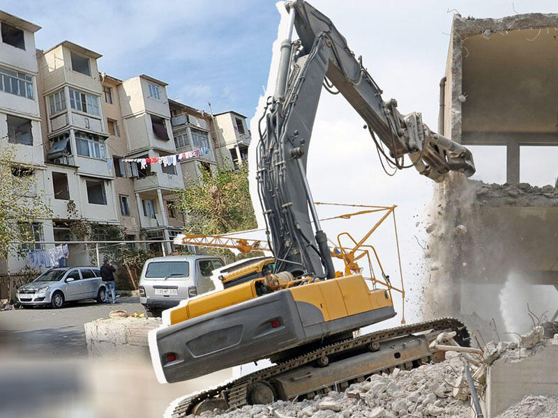 Bakının bu ünvanında bina sökülür  Kvadratına 2 min AZN kompensasiya