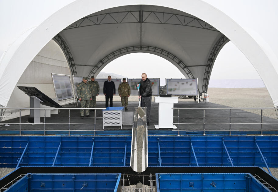 İlham Əliyev Ağdərə rayonunda X&uuml;susi Əməliyyat Mərkəzinin təməlini qoyub 