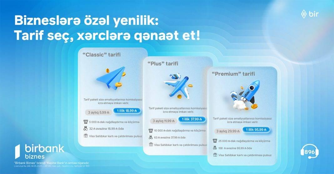 Birbank Biznesdən sahibkarlar &uuml;&ccedil;&uuml;n yeni tariflər: xərclərinizi minimuma endirin