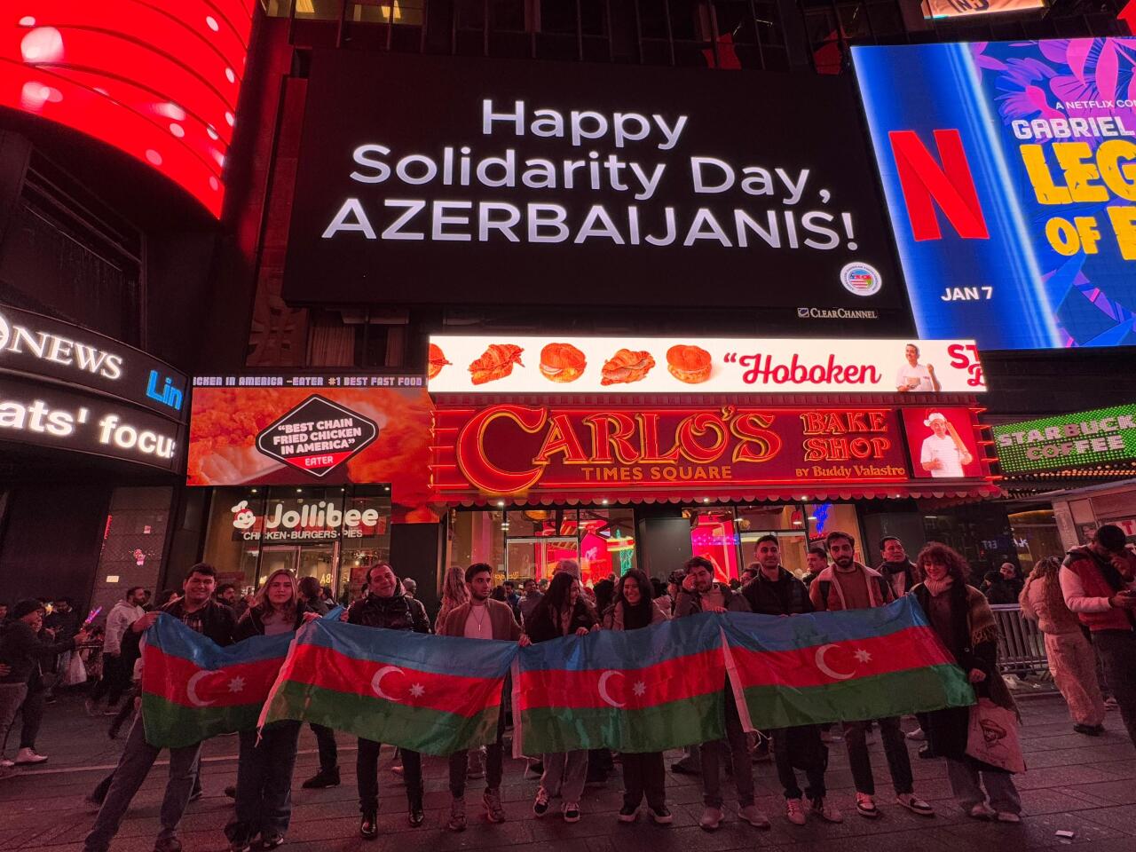 Məşhur "Times square" meydanında azərbaycanlıların Yeni il təbriki  VİDEO  FOTO