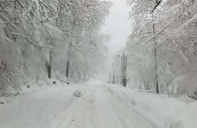 Qar yağdı  həyat dayandı 
