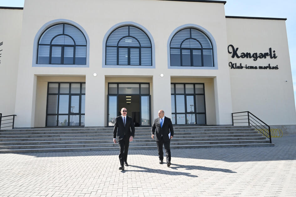 İlham Əliyev Ağdamın Kəngərli kəndində klubicma mərkəzində yaradılan şəraitlə də tanış olub  FOTO