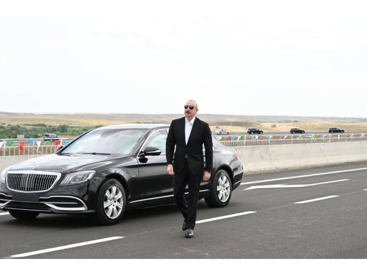 Prezident İlham Əliyev ƏhmədbəyliFüzuliŞuşa yolunun açılışında iştirak edib  FOTO