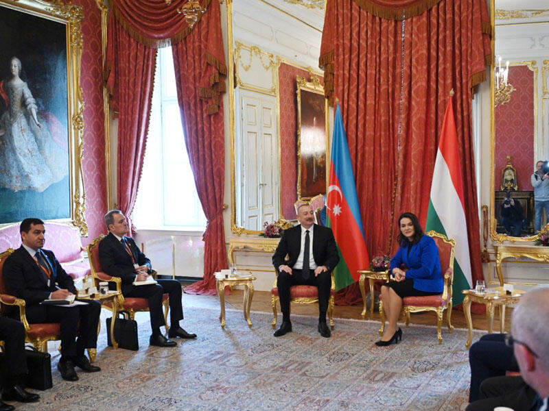 Prezidentin Katalin Novak ilə geniş tərkibdə görüşü olub  FOTO