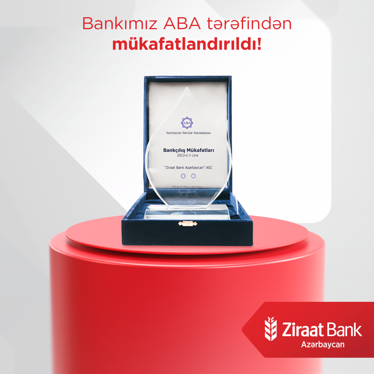 Ziraat Bank Azərbaycan ABA tərəfindən mükafatlara layiq görülüb