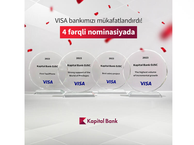 Kapital Bank Visanın 4 mükafatına layiq görülüb