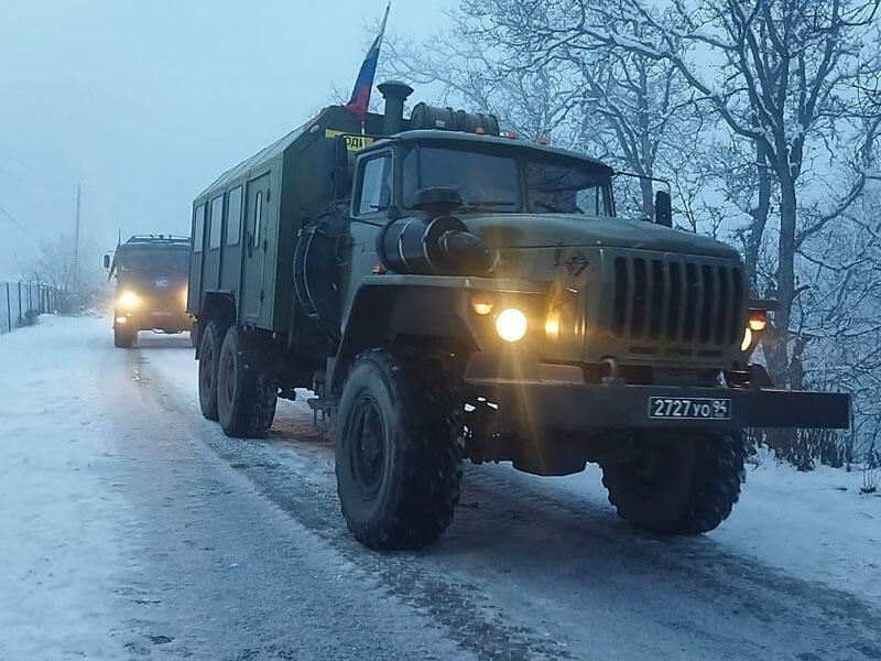 Sülhməramlılara aid 7 maşın Laçın yolundan keçib  FOTO