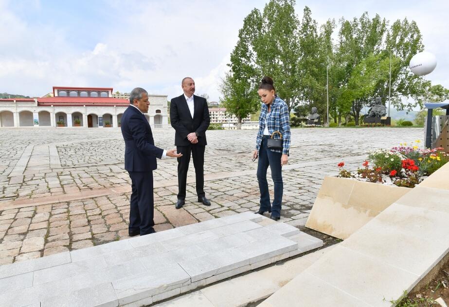 Prezident və Birinci xanıma Şuşada Xüsusi nümayəndəliyin inzibati binasının qarşısında görüləcək işlər barədə məlumat verilib