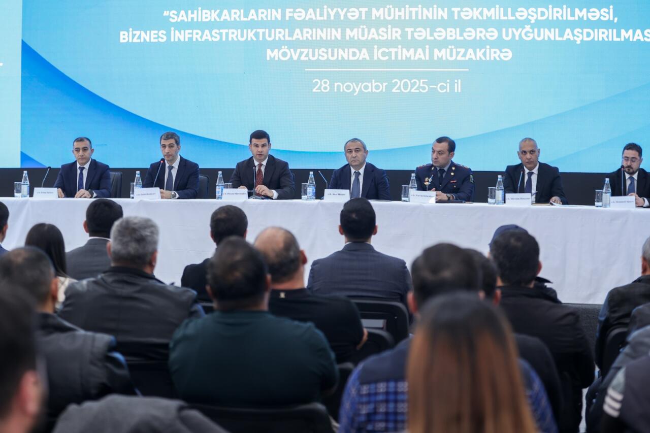 Sahibkarların fəaliyyət mühitinin yaxşılaşdırılması ilə bağlı ictimai müzakirə keçirilib  FOTO