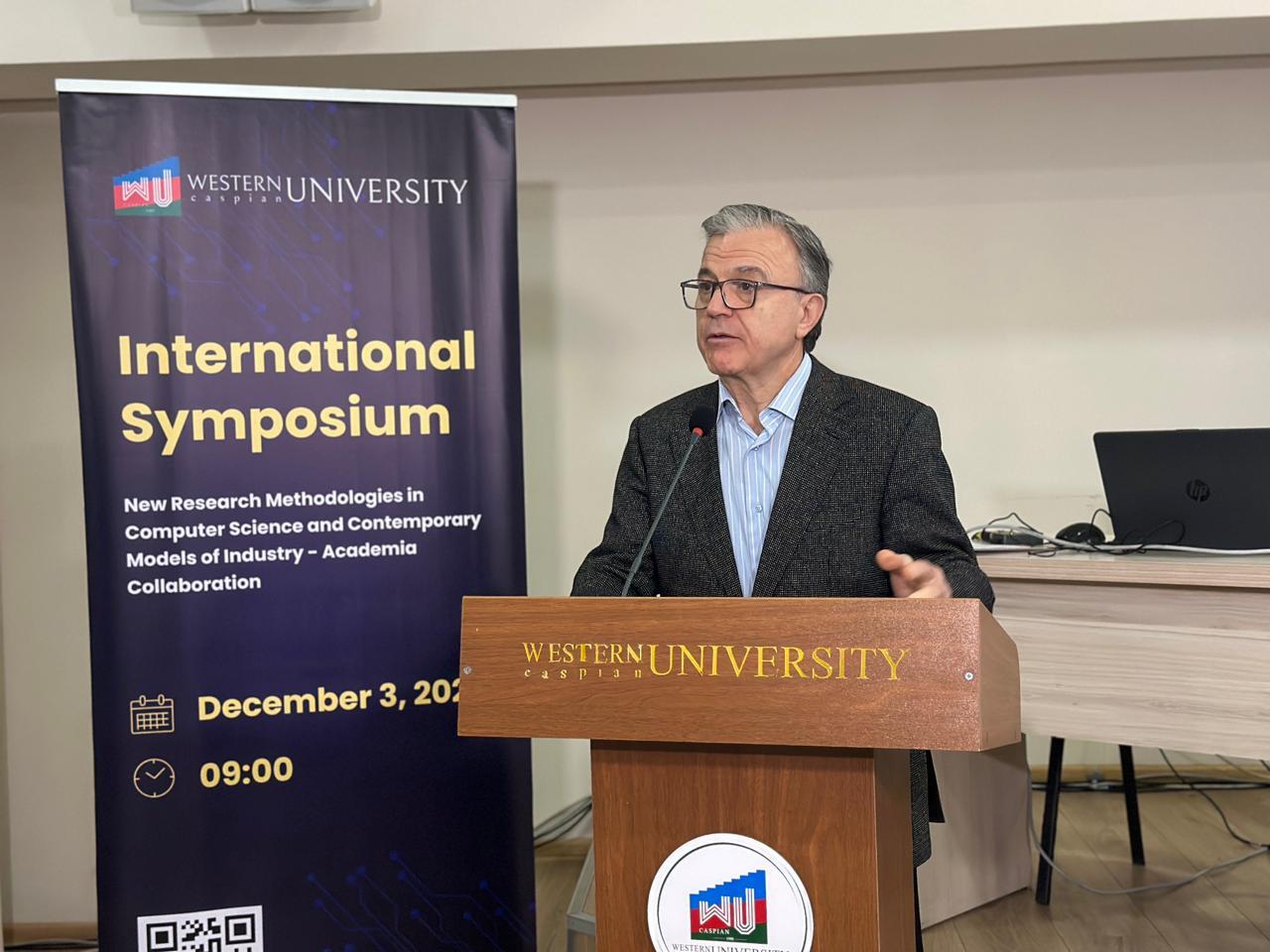 Qərbi Kaspi Universitetində Beynəlxalq Simpozium keçirilib  FOTO