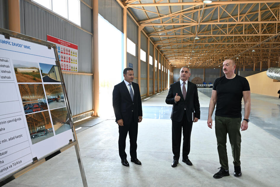 Prezident İlham Əliyev Xocalı kərpic zavodunun açılışında iştirak edib  FOTO