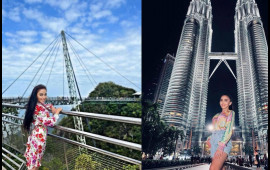 Nanə 125 metr hündürlüyü olan “Sky bridge”də  VİDEO