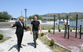 Prezident Xocalının Təzəbinə kəndində görülən işlərlə tanış olub  FOTO