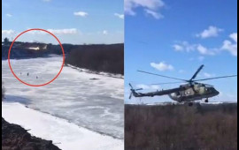 Rusiyada helikopterin pərləri elektrik naqillərinə ilişdi 