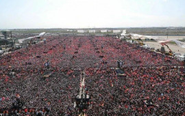 Ərdoğanın İstanbuldakı seçkiqabağı mitinqində 1,7 milyon nəfər iştirak edib