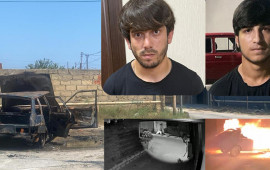 Bakıda maşını qəsdən yandıranlar saxlanılıblar  VİDEO