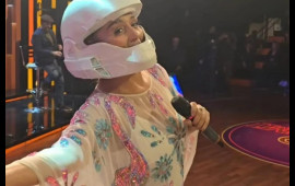 Əməkdar artist efirə kaska ilə çıxdı 