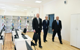 Prezident Ağdamda Kəngərli kənd tam orta məktəbinin binasının açılışında iştirak edib  FOTO
