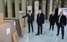 Sumqayıt Sənaye Parkında karton və qutu taralarının istehsalı m&uuml;əssisəsinin a&ccedil;ılışı olub  FOTO